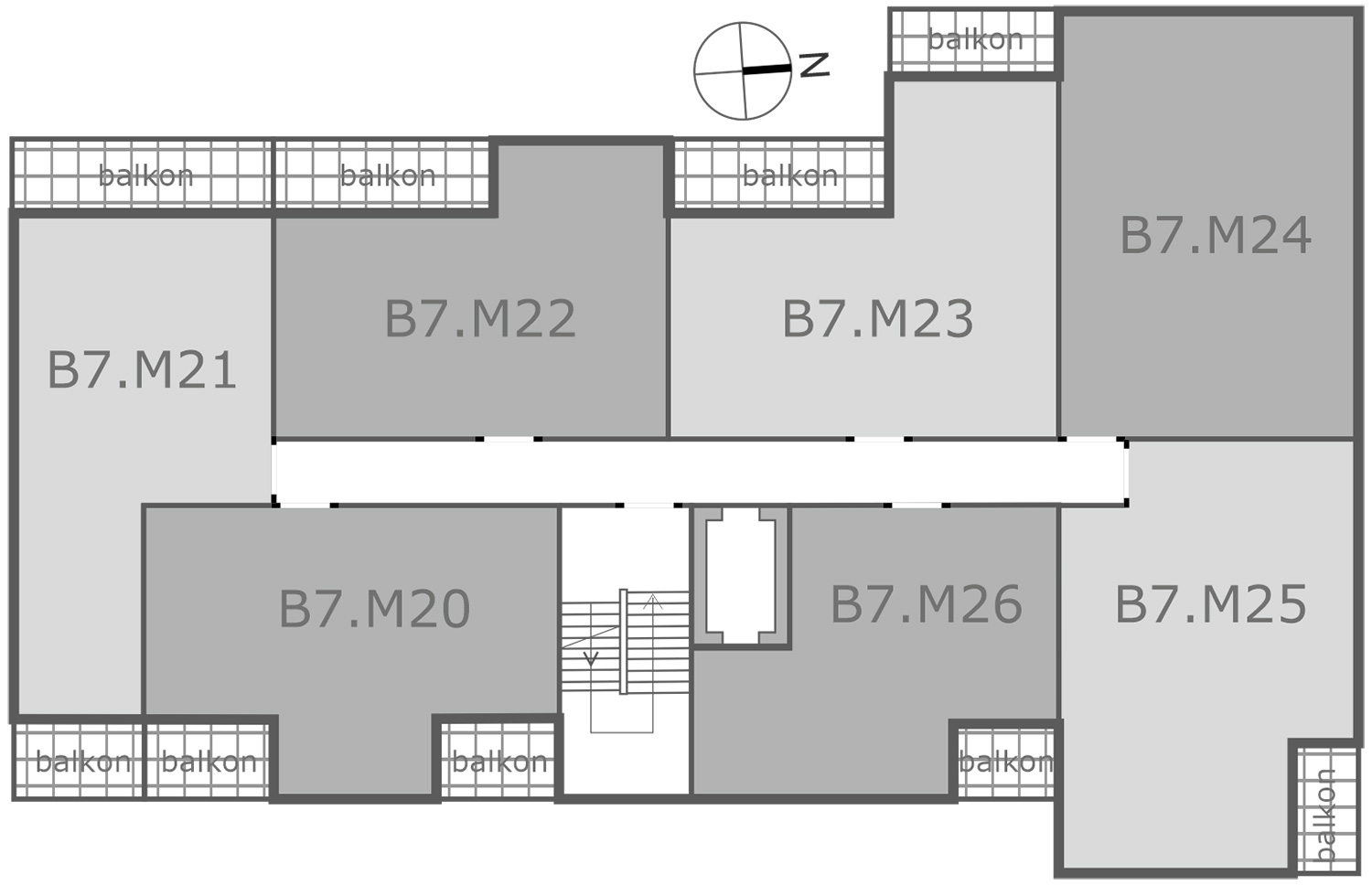Nowbud, rozmieszczenie mieszkań, 17 Dywizji Piechoty, budynek B7, piętro 3