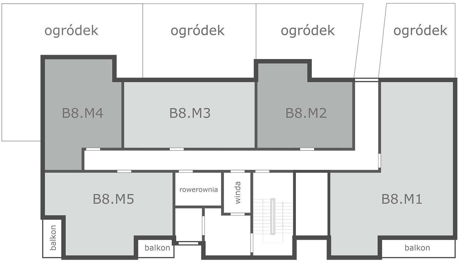 Nowbud, rozmieszczenie mieszkań, 17 Dywizji Piechoty, budynek B8, parter